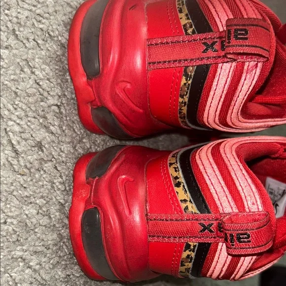 Nike Air Max Red and Black Cheetah Print Sneakers Size 9 - Picture 6 of 9